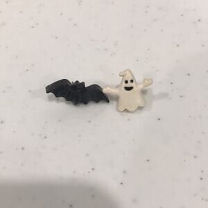 Vintage Halloween Bat and Ghost Earring Set